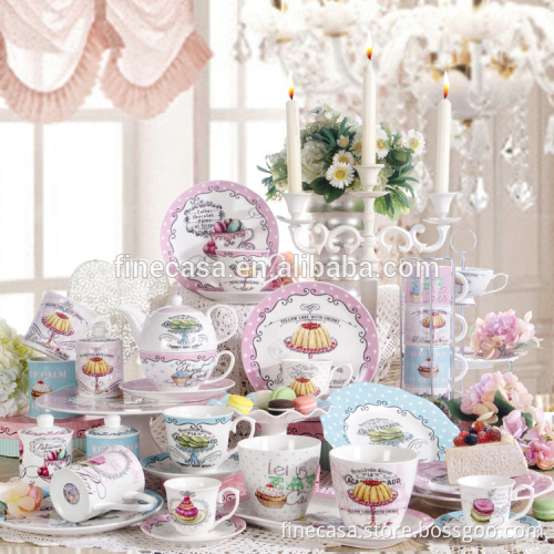 180CC Elegant New Bone China Small Airtight Container of Sweet Cup Cake